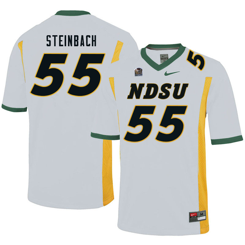Men #55 Trey Steinbach North Dakota State Bison College Football Jerseys Sale-White - Click Image to Close